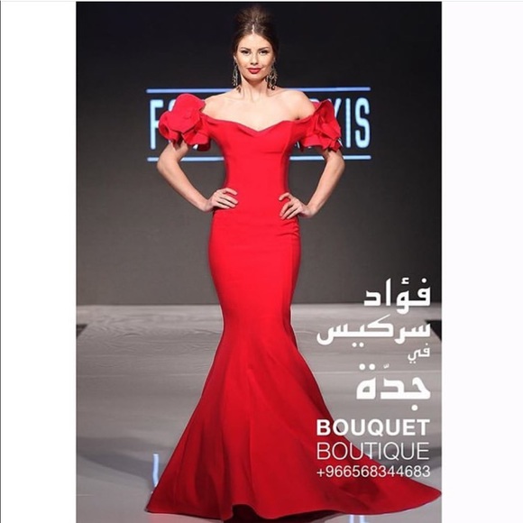 Fouad Sarkis Red Gown - Picture 1 of 8